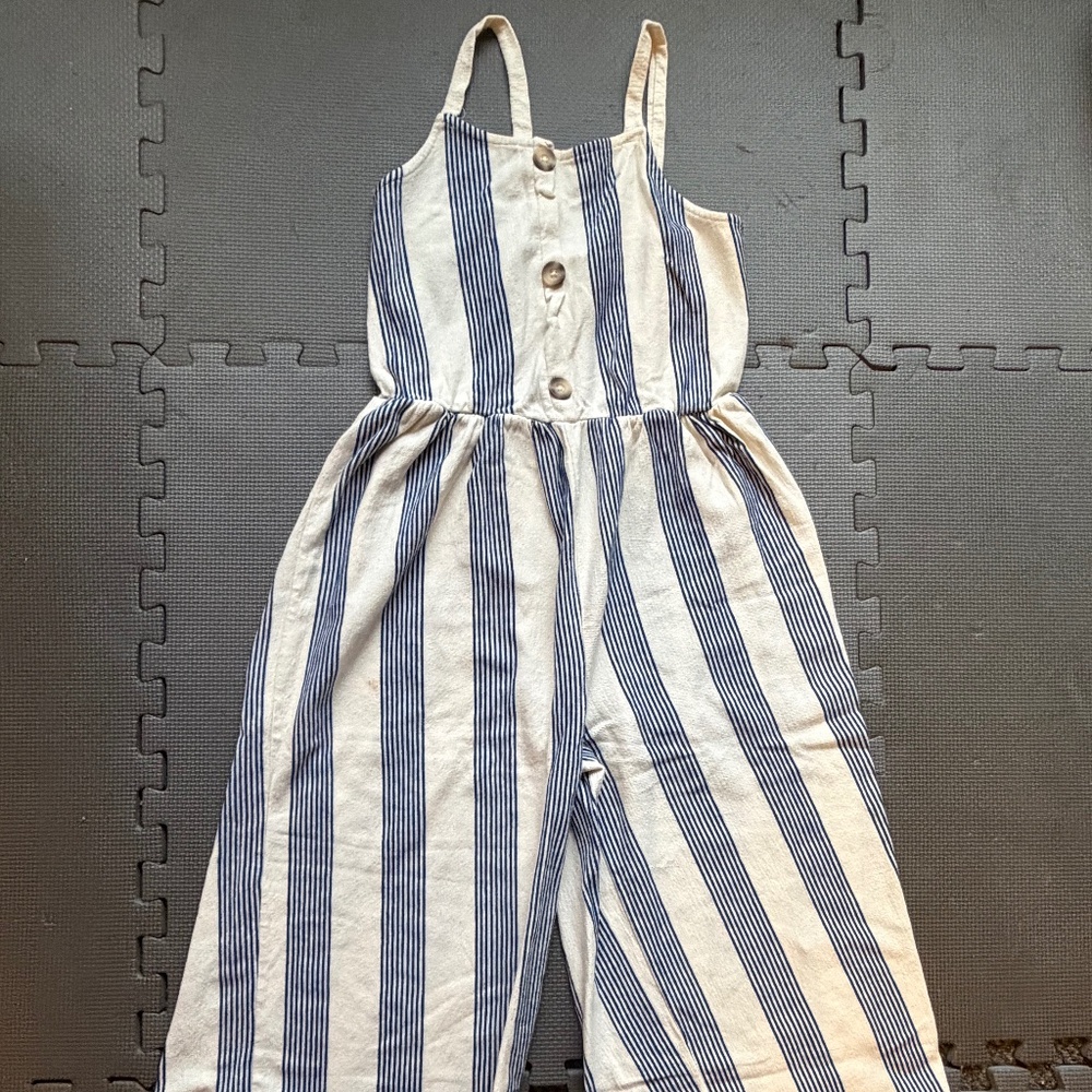 Zara Kids Striped Wide-Leg Jumpsuit